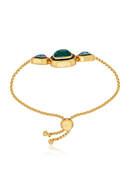 Gold Finished Black Enameled Bracelet