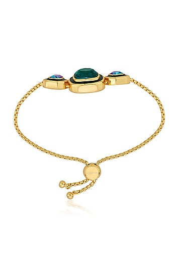 Gold Finished Black Enameled Bracelet