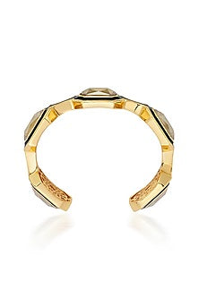 Gold Plated Black Enameled Bracelet