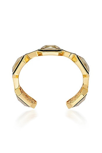 Gold Plated Black Enameled Bracelet