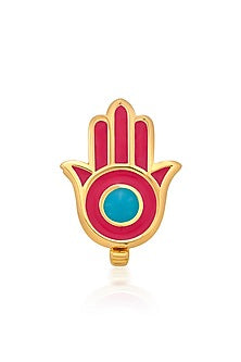 Gold Plated Hamsa Rose Charm