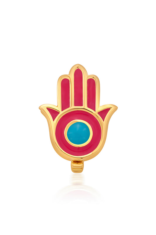 Gold Plated Hamsa Rose Charm