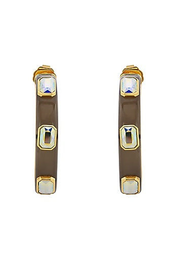 Gold Plated Resin Hoop Earrings