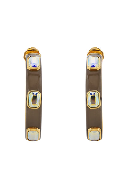 Gold Plated Resin Hoop Earrings