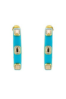 Gold Plated Resin Slander Hoop Earrings