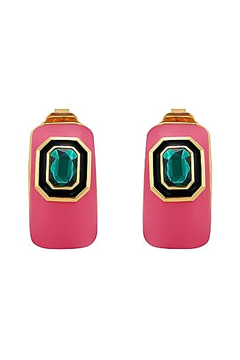 Gold Finish Hoop Earrings