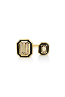 Gold Plated Two Stone Ring