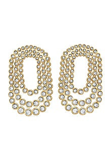 Gold Finish Cubic Zirconia Earrings