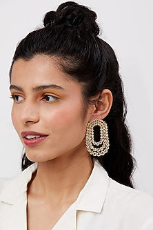 Gold Finish Cubic Zirconia Earrings