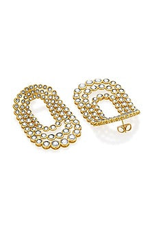 Gold Finish Cubic Zirconia Earrings