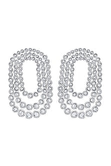 White Finish Cubic Zirconia Earrings