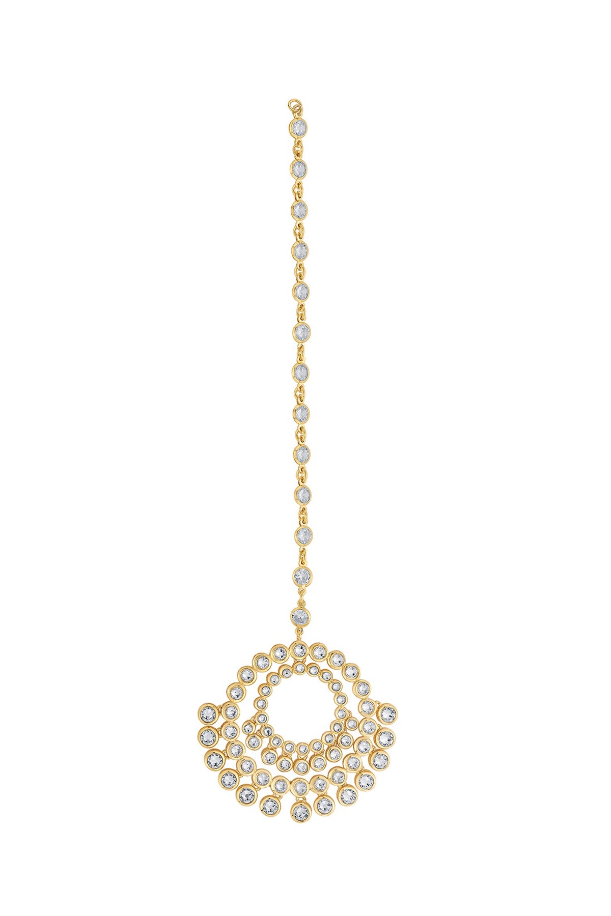 Gold Finish Cubic Zirconia Maang Tikka