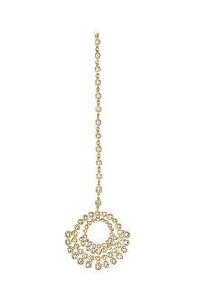 Gold Finish Cubic Zirconia Maang Tikka