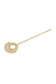 Gold Finish Cubic Zirconia Maang Tikka