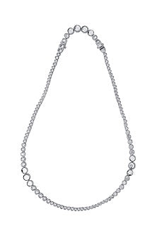 Gold Finish Mirror Long Necklace