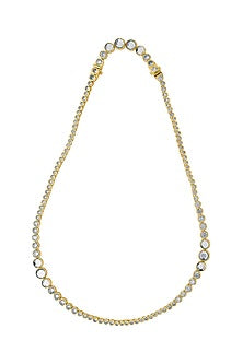 Gold Finish Mirror Short Necklace