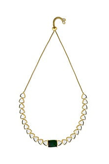 Gold Finish Mirror Choker Necklace