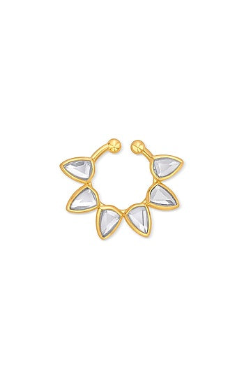 Gold Finish Floral Nose Pin