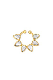 Gold Finish Floral Nose Pin