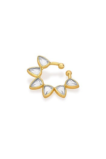 Gold Finish Floral Nose Pin