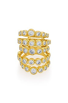 Gold Finish Multi-Band Cocktail Ring