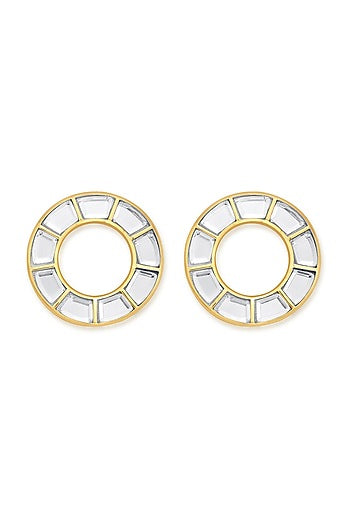 Gold Finish Eternity Stud Earrings