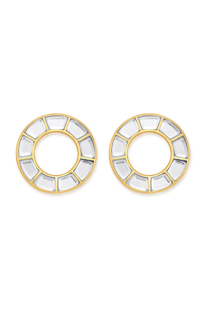 Gold Finish Eternity Stud Earrings