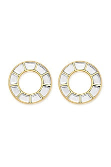 Gold Finish Eternity Stud Earrings