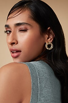 Gold Finish Eternity Stud Earrings