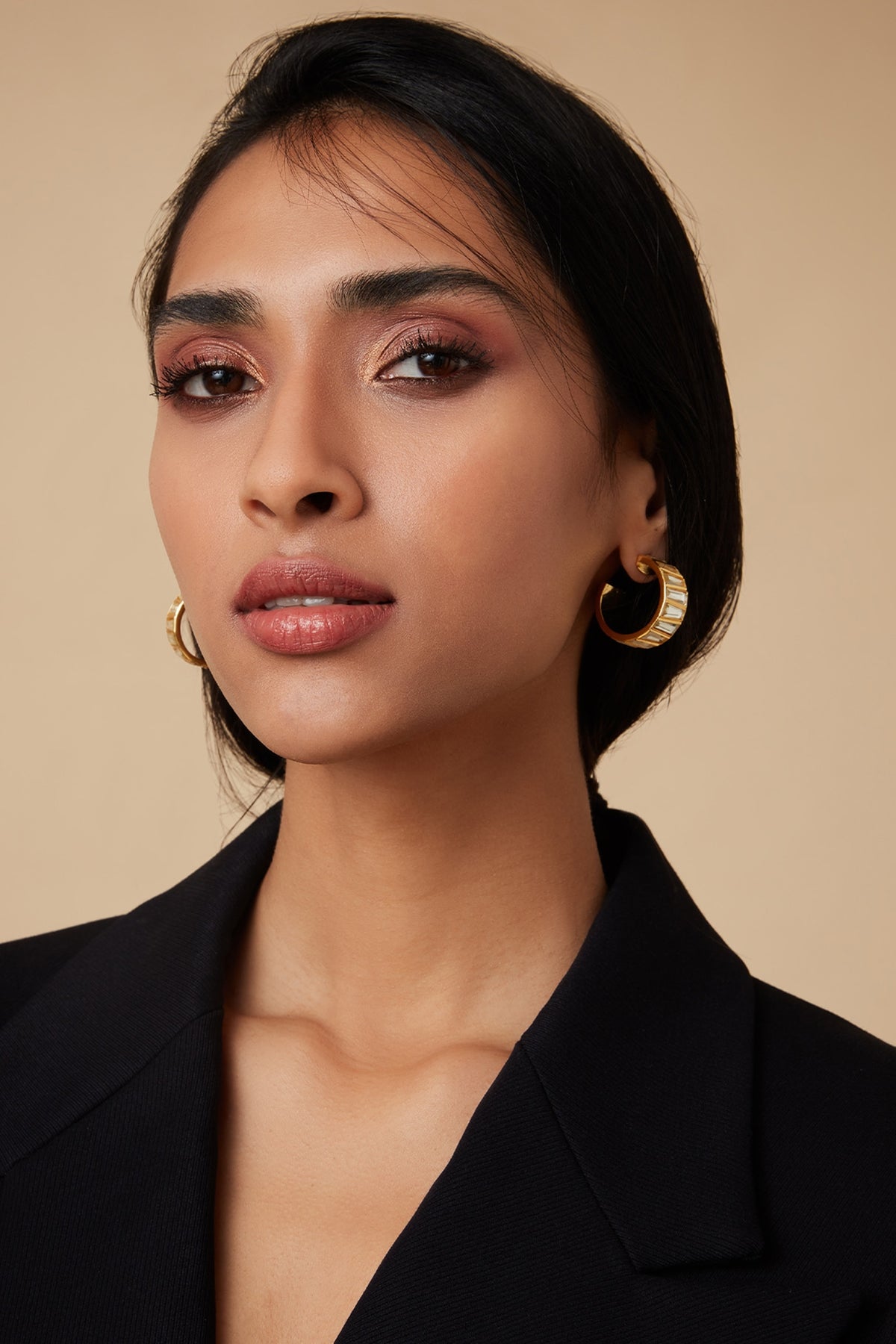 Gold Finish Hoop Earrings
