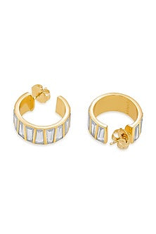 Gold Finish Hoop Earrings