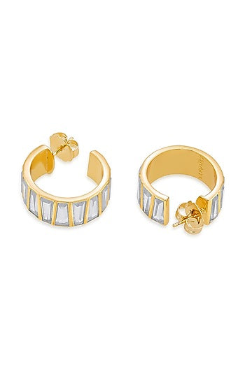 Gold Finish Hoop Earrings