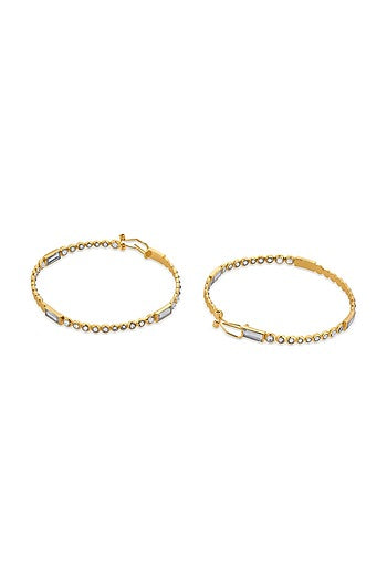 Gold Finish Swarovski Hoop Earrings