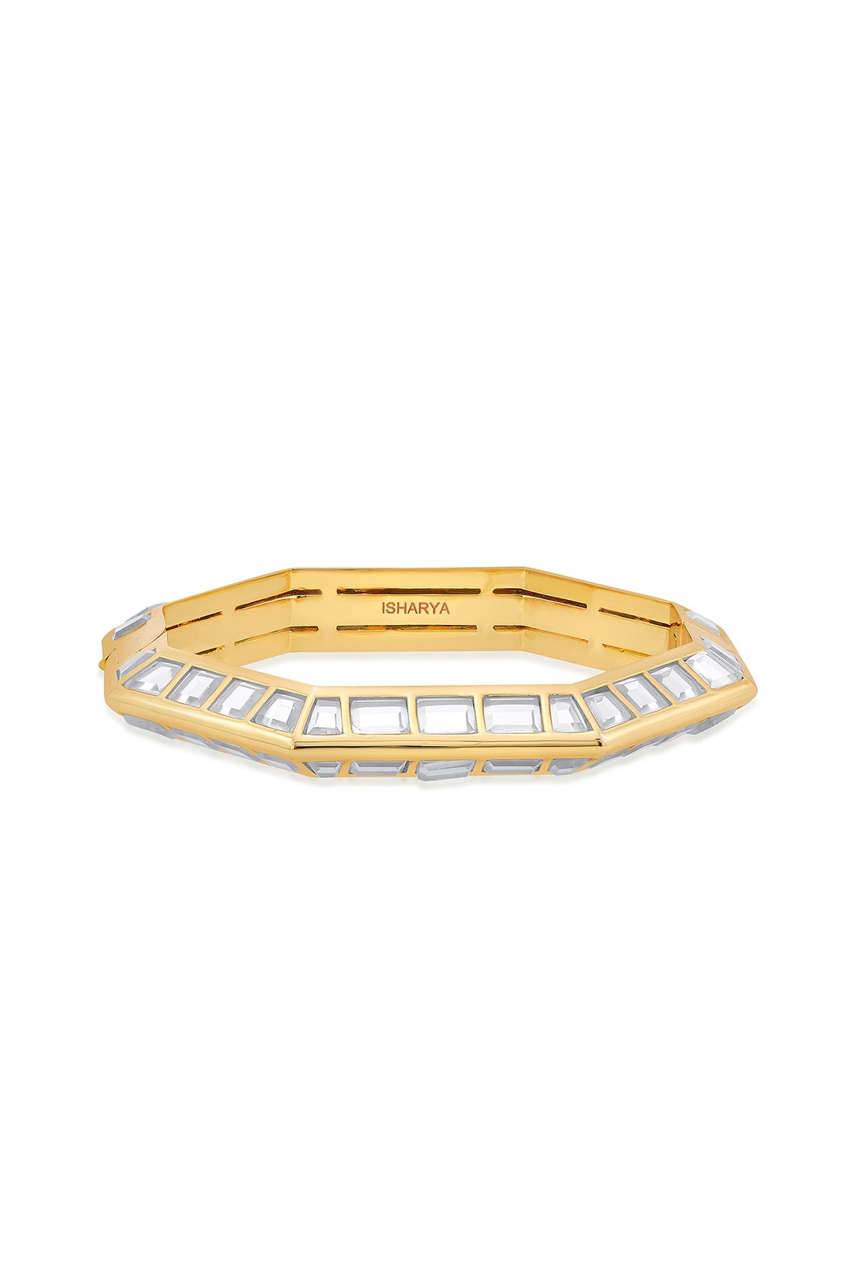 Gold Finish Hexagonal Bangle
