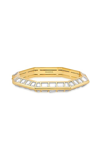 Gold Finish Hexagonal Bangle