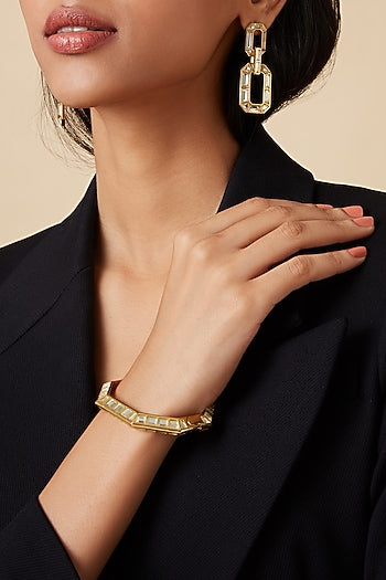 Gold Finish Hexagonal Bangle
