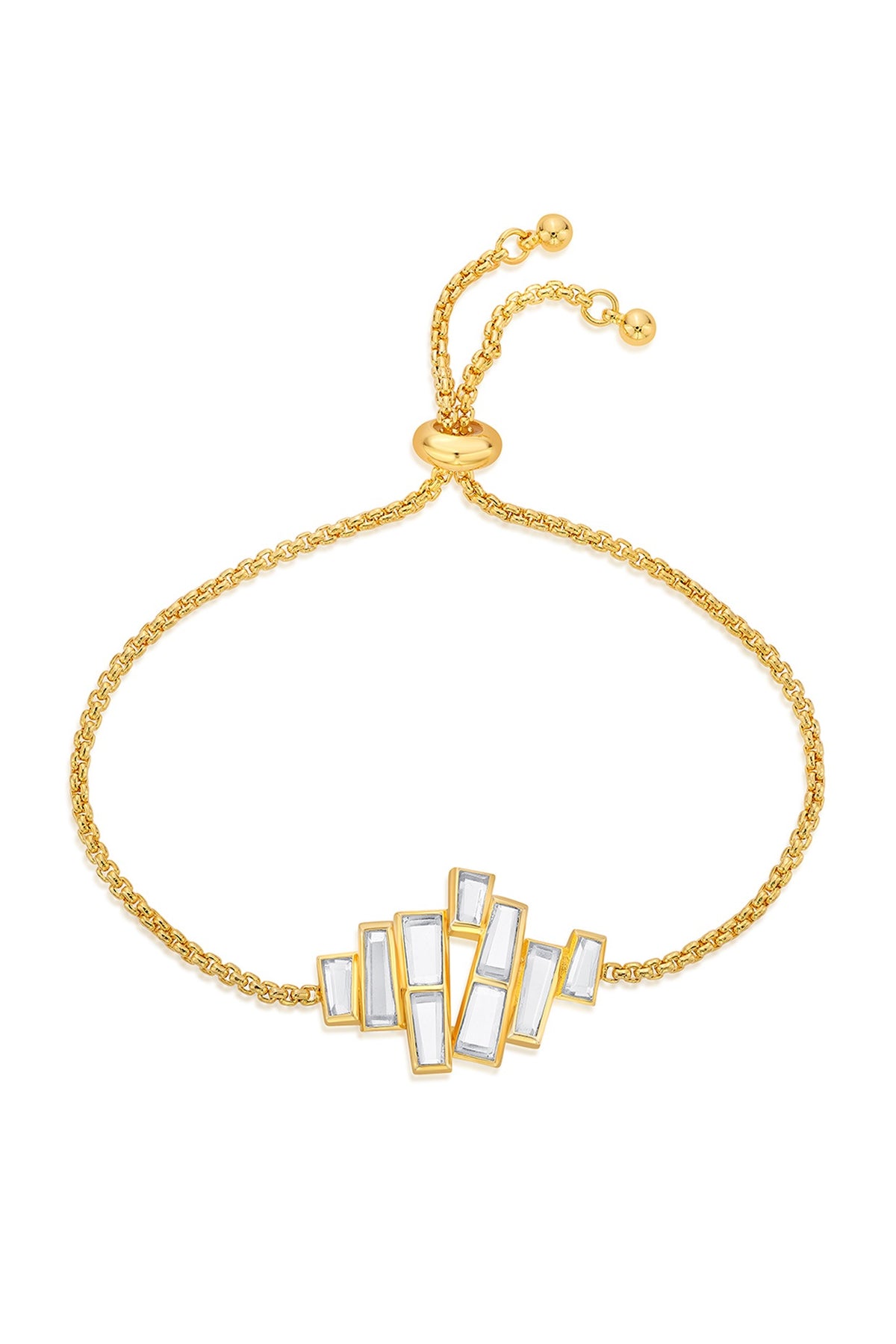 Gold Finish Adjustable Tennis Bracelet