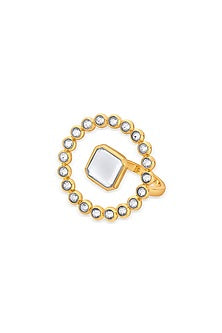 Gold Finish Swarovski Crystal Ring
