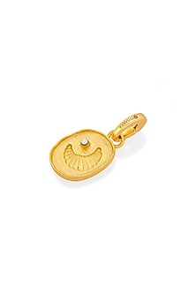 Gold Finish Pearl Luna Charm