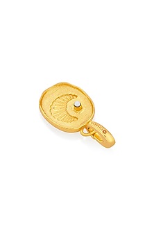 Gold Finish Pearl Luna Charm