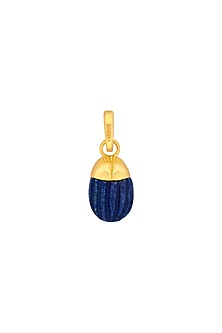 Gold Finish Lapis Scarab Charm