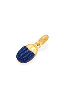 Gold Finish Lapis Scarab Charm