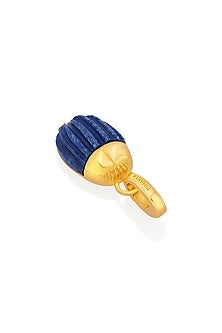 Gold Finish Lapis Scarab Charm