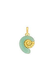 Gold Finish Amazonite Seashell Charm