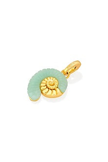 Gold Finish Amazonite Seashell Charm