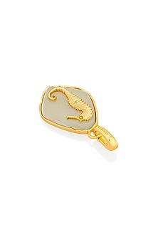 Gold Plated Jade Seahorse Motif Charm