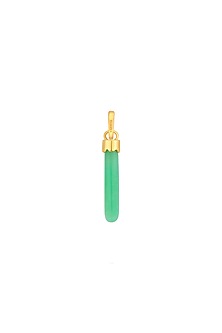 Gold Plated Green Jade Fossil Charm