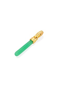 Gold Plated Green Jade Fossil Charm