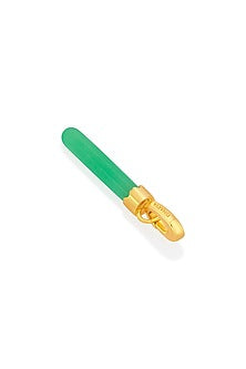 Gold Plated Green Jade Fossil Charm