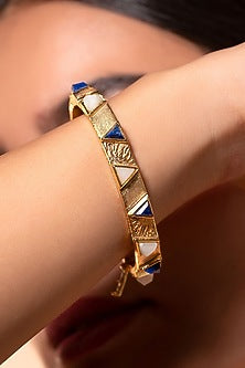 Gold Plated Lapis & Jade Venus Bracelet